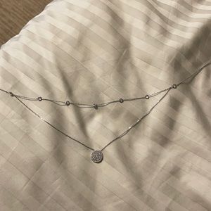 Beautiful double string silver necklace
